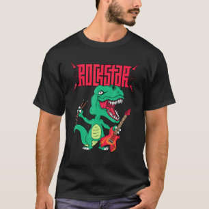 Zware Metal Dinosaur Elektrische Gitaar Voor Kinde T-shirt