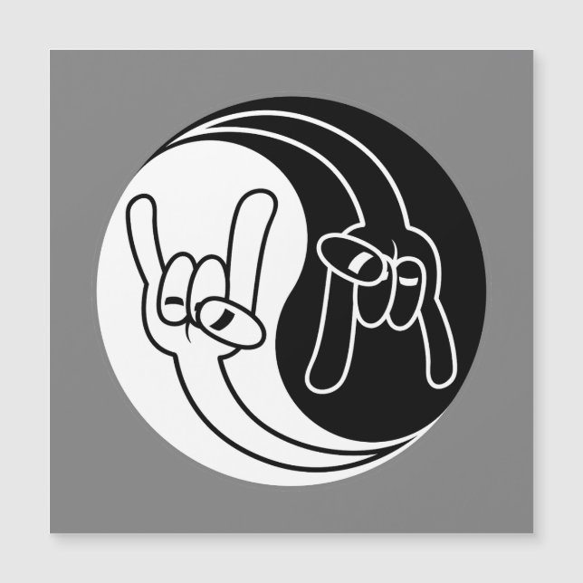 Zware Metal Duivelshoorns Yin Yang (Voorkant)