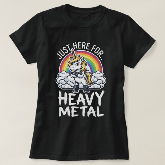 Zware Metal Eenhoorn T-shirt (Design voorkant)