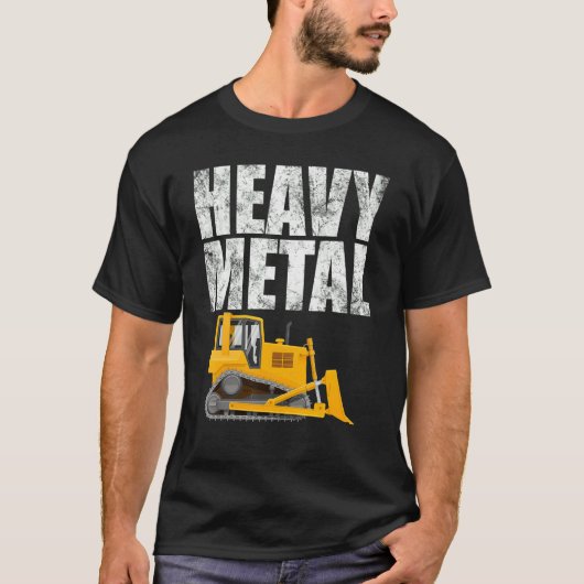 Zware metal graafmachine bulldozer bouw graven t-shirt (Voorkant)