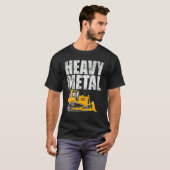 Zware metal graafmachine bulldozer bouw graven t-shirt (Voorkant volledig)