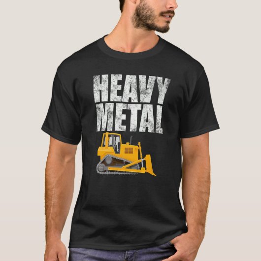 Zware metal graafmachine bulldozer bouw graven t-shirt (Voorkant)