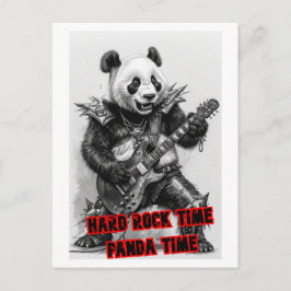 Zware Metal Harde Rocker Panda op een Feestdagenkaart