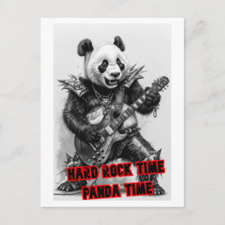 Zware Metal Harde Rocker Panda op een Feestdagenkaart