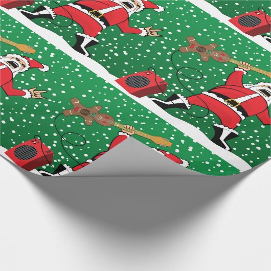 Zware Metal Kerstman Cadeaupapier (Hoek)