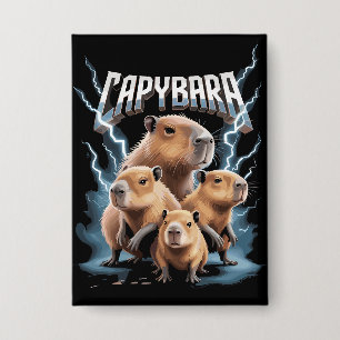 Zware Metal Kerstmis Cavia Grappige Kerstcadeaus Button