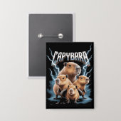 Zware Metal Kerstmis Cavia Grappige Kerstcadeaus Button (Voorkant / Achterkant)