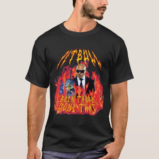 zware metal pitbull met vlammen t-shirt (Voorkant)