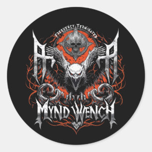 Zware Metal Rock And Roll Band Beëindigd Grafisch  Ronde Sticker