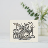 Zware Metal Skelet Drumstel Briefkaart (Staand voorkant)