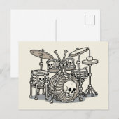 Zware Metal Skelet Drumstel Briefkaart (Voorkant / Achterkant)