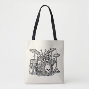 Zware Metal Skelet Drumstel Tote Bag