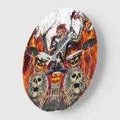 ZWARE METAL ZOMBIE DRUMMER GROTE KLOK (Hoek)