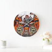 ZWARE METAL ZOMBIE DRUMMER GROTE KLOK (Huis)