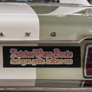 Zware metale tekstfeiries Draag Boots Rocker Music Bumpersticker