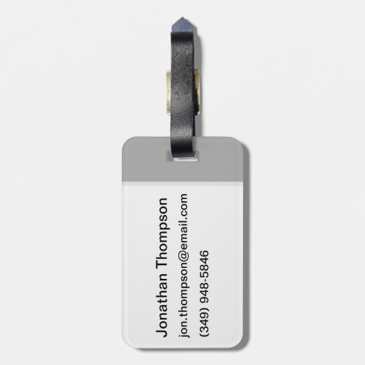 Zware metalen bagagelabel (Achterkant verticaal)