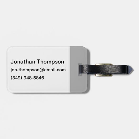 Zware metalen bagagelabel (Achterkant horizontaal)