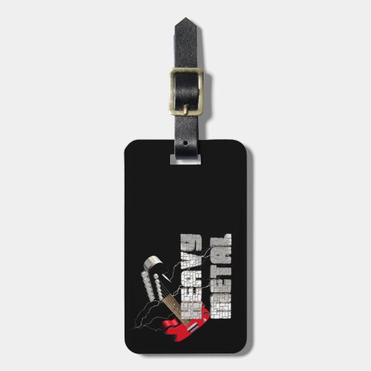 Zware metalen bagagelabel (Voorkant verticaal)