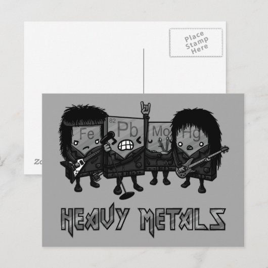 Zware metalen briefkaart (Voorkant / Achterkant)