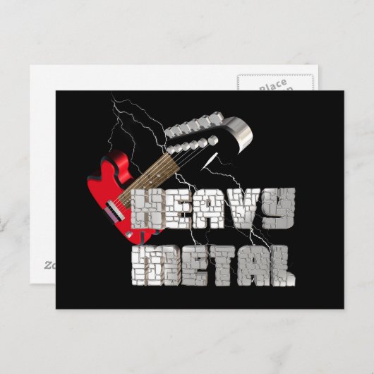 Zware metalen briefkaart (Voorkant / Achterkant)