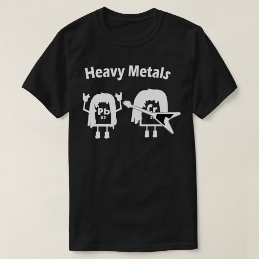 Zware metalen chemie Periodic Table Rock Roll Mu T-shirt (Design voorkant)