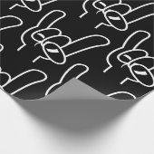 Zware metalen duivel - witte lijn cadeaupapier (Hoek)