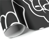 Zware metalen duivel - witte lijn cadeaupapier (Rol Hoek)