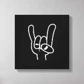 Zware metalen duivel - witte lijn canvas afdruk (Voorkant)