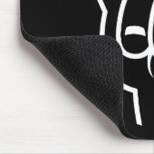 Zware metalen duivel - witte lijn muismat (Hoek)