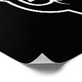 Zware metalen duivel - witte lijn poster (Hoek)