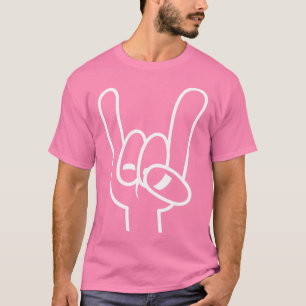 Zware metalen duivel - witte lijn t-shirt