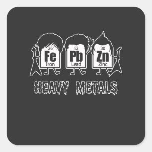 Zware metalen element vierkante sticker