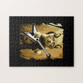 Zware metalen gitarist voor het afspelen van een s legpuzzel (Horizontaal)