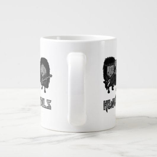 Zware metalen grote koffiekop (Achterkant)