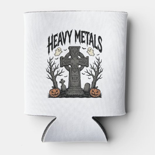 Zware Metalen Halloween Kerkhof Vector Design_1 Blikjeskoeler (Voorkant)