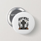 Zware Metalen Halloween Kerkhof Vector Design_1 Ronde Button 5,7 Cm (Voorkant /achterkant)