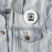 Zware Metalen Halloween Kerkhof Vector Design_1 Ronde Button 5,7 Cm (In situ)