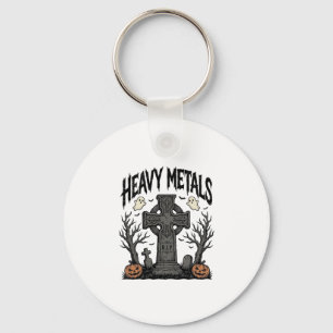 Zware Metalen Halloween Kerkhof Vector Design_1 Sleutelhanger