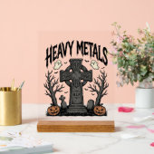 Zware metalen Halloween kerkhof vectorontwerp_1 Acryl Bord (Huwelijk)