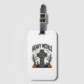Zware metalen Halloween kerkhof vectorontwerp_1 Bagagelabel (Voorkant (verticaal))