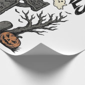 Zware Metalen Halloween Kerkhof Vectorontwerp_1 Cadeaupapier (Hoek)