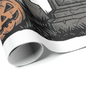 Zware Metalen Halloween Kerkhof Vectorontwerp_1 Cadeaupapier (Rol Hoek)