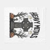 Zware metalen Halloween kerkhof vectorontwerp_1 Fleece Deken (Voorkant (Horizontaal))