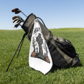 Zware metalen Halloween kerkhof vectorontwerp_1 Golfhanddoek (Groen)