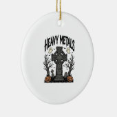 Zware Metalen Halloween Kerkhof Vectorontwerp_1 Keramisch Ornament (Rechts)