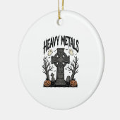 Zware Metalen Halloween Kerkhof Vectorontwerp_1 Keramisch Ornament (Links)