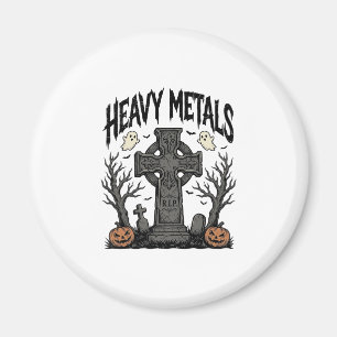Zware Metalen Halloween Kerkhof Vectorontwerp_1 Magneet