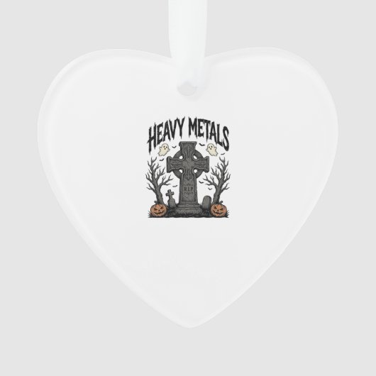 Zware metalen Halloween kerkhof vectorontwerp_1 Ornament (voorkant)