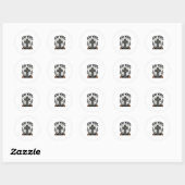 Zware Metalen Halloween Kerkhof Vectorontwerp_1 Ronde Sticker (Vel)