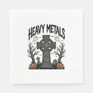Zware Metalen Halloween Kerkhof Vectorontwerp_1 Servet